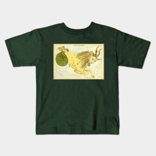 Capricorn the Goat, from Urania's Mirror, Vintage Signs of the Zodiac Kids T-Shirt